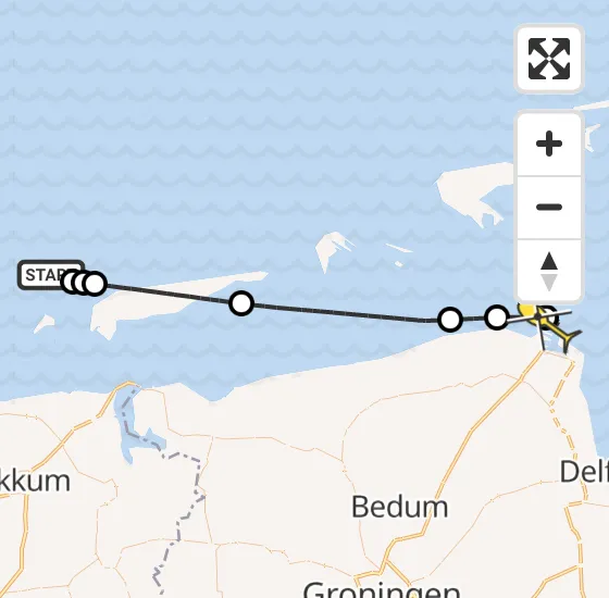 Vlucht Kustwachthelikopter PH-SAR van  naar Eemshaven op zaterdag 14 september 2024 11:27