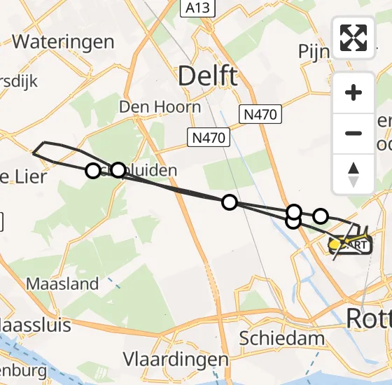 Vlucht Traumahelikopter PH-UMC van Rotterdam The Hague Airport naar Rotterdam The Hague Airport op zaterdag 14 september 2024 12:07