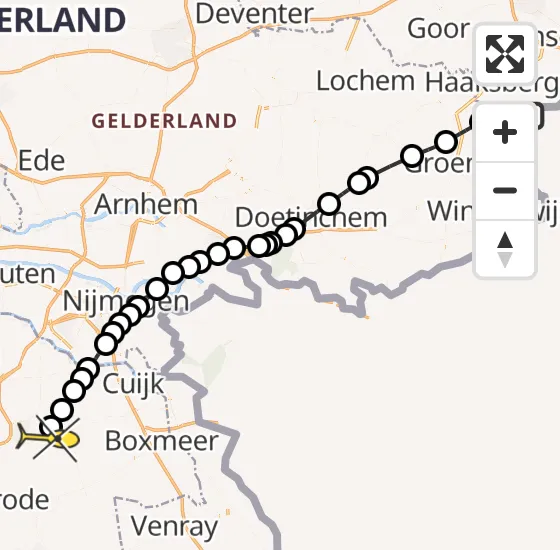 Vlucht Traumahelikopter PH-DOC van Rekken naar Vliegbasis Volkel op zaterdag 14 september 2024 12:28