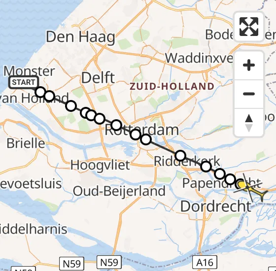 Vlucht Traumahelikopter PH-UMC van 's-Gravenzande naar Sliedrecht op zaterdag 14 september 2024 12:43