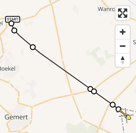 Vlucht Traumahelikopter PH-DOC van Vliegbasis Volkel naar Vredepeel op zaterdag 14 september 2024 13:10