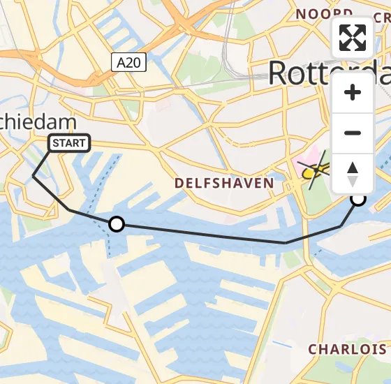 Vlucht Traumahelikopter PH-LLN van Schiedam naar Erasmus MC op zaterdag 14 september 2024 13:13