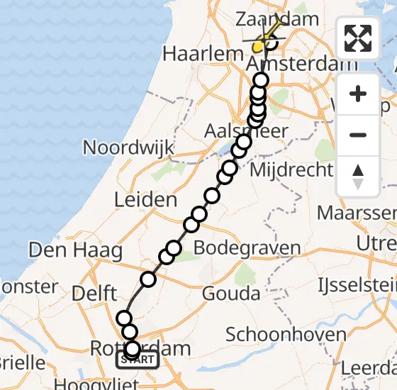 Vlucht Traumahelikopter PH-LLN van Erasmus MC naar Amsterdam Heliport op zaterdag 14 september 2024 13:29