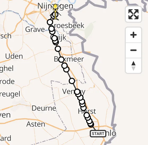 Vlucht Traumahelikopter PH-DOC van Venlo naar Radboud Universitair Medisch Centrum op zaterdag 14 september 2024 13:40