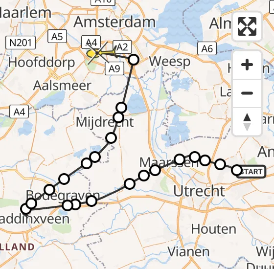 Vlucht Politiehelikopter PH-PXY van Huis ter Heide naar Amstelveen op zaterdag 14 september 2024 13:44