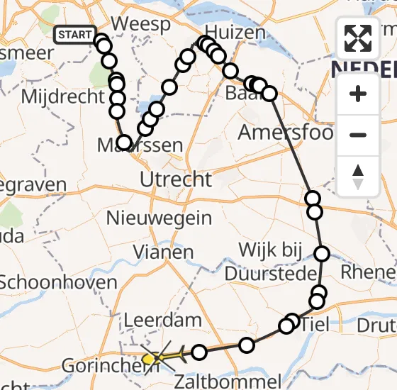 Vlucht Politiehelikopter PH-PXB van Ouderkerk aan de Amstel naar Vuren op zaterdag 14 september 2024 15:13