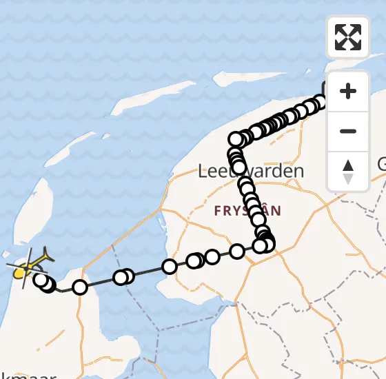 Vlucht Kustwachthelikopter PH-SAR van Schiermonnikoog naar Den Helder op zaterdag 14 september 2024 15:14