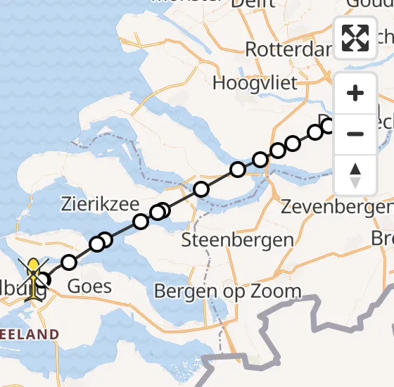 Vlucht Kustwachthelikopter PH-NCG van Zwijndrecht naar Vliegveld Midden-Zeeland op zaterdag 14 september 2024 15:22