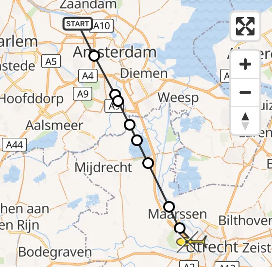 Vlucht Traumahelikopter PH-LLN van Amsterdam Heliport naar Utrecht op zaterdag 14 september 2024 15:43