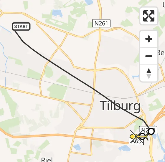 Vlucht Traumahelikopter PH-MAA van Tilburg naar Tilburg op zaterdag 14 september 2024 16:05