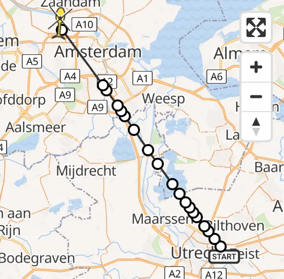 Vlucht Traumahelikopter PH-LLN van Universitair Medisch Centrum Utrecht naar Amsterdam Heliport op zaterdag 14 september 2024 16:40