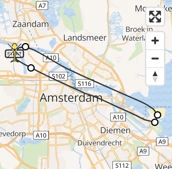 Vlucht Traumahelikopter PH-LLN van Amsterdam Heliport naar Amsterdam Heliport op zaterdag 14 september 2024 18:47