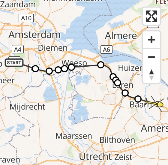 Vlucht Politiehelikopter PH-PXB van Amstelveen naar Bunschoten-Spakenburg op zaterdag 14 september 2024 20:05