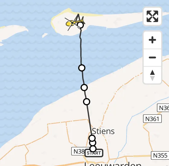 Vlucht Ambulancehelikopter PH-OOP van Vliegbasis Leeuwarden naar Ameland Airport Ballum op zaterdag 14 september 2024 22:24