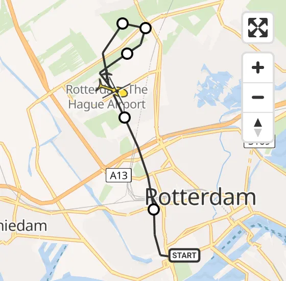 Vlucht Traumahelikopter PH-MAA van Erasmus MC naar Rotterdam The Hague Airport op zondag 15 september 2024 3:56