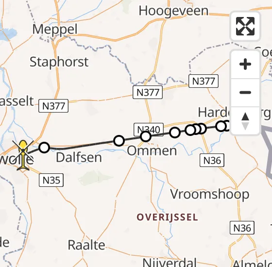 Vlucht Traumahelikopter PH-TTR van Hardenberg naar Zwolle op zondag 15 september 2024 10:09