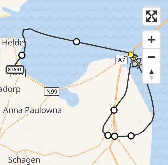 Vlucht Kustwachthelikopter PH-SAR van Vliegveld De Kooy naar Wieringerwerf op zondag 15 september 2024 11:14