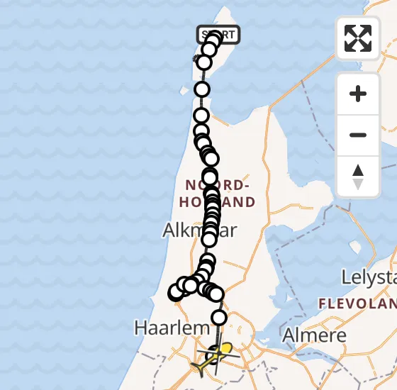 Vlucht Politiehelikopter PH-PXD van Texel International Airport naar Schiphol op zondag 15 september 2024 12:26