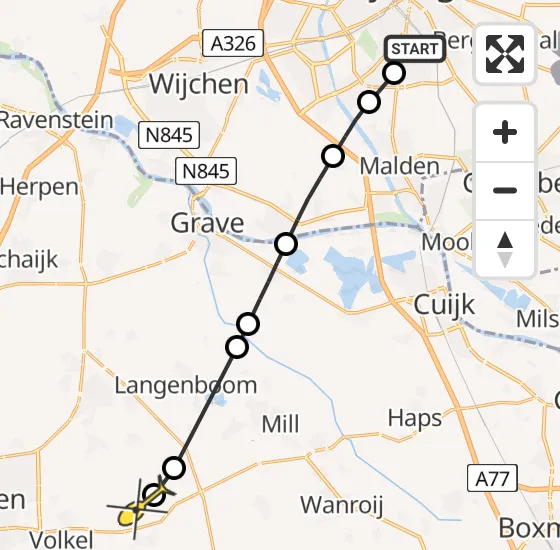 Vlucht Traumahelikopter PH-DOC van Radboud Universitair Medisch Centrum naar Vliegbasis Volkel op zondag 15 september 2024 14:29