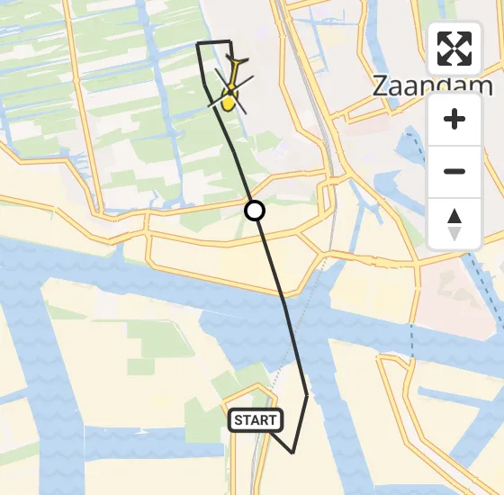 Vlucht Traumahelikopter PH-LLN van Amsterdam Heliport naar Zaandam op zondag 15 september 2024 15:35