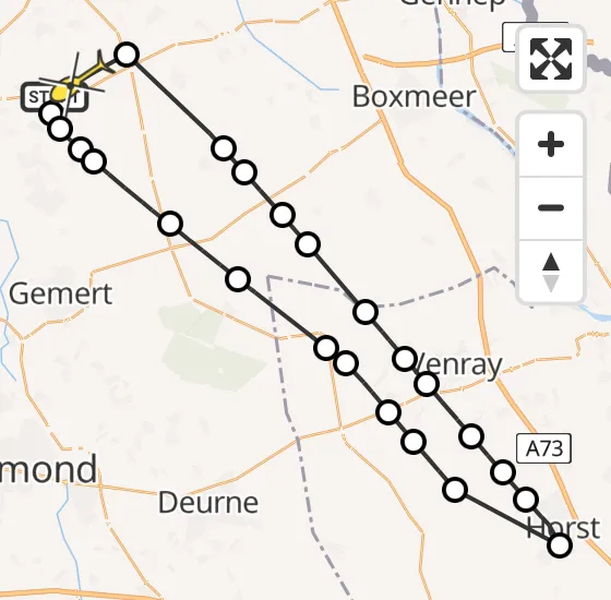 Vlucht Traumahelikopter PH-DOC van Vliegbasis Volkel naar Vliegbasis Volkel op zondag 15 september 2024 15:43