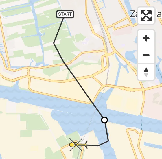 Vlucht Traumahelikopter PH-LLN van Zaandam naar Amsterdam Heliport op zondag 15 september 2024 15:54