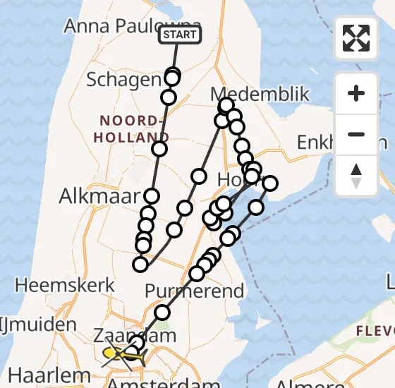 Vlucht Traumahelikopter PH-LLN van Slootdorp naar Amsterdam Heliport op zondag 15 september 2024 16:37