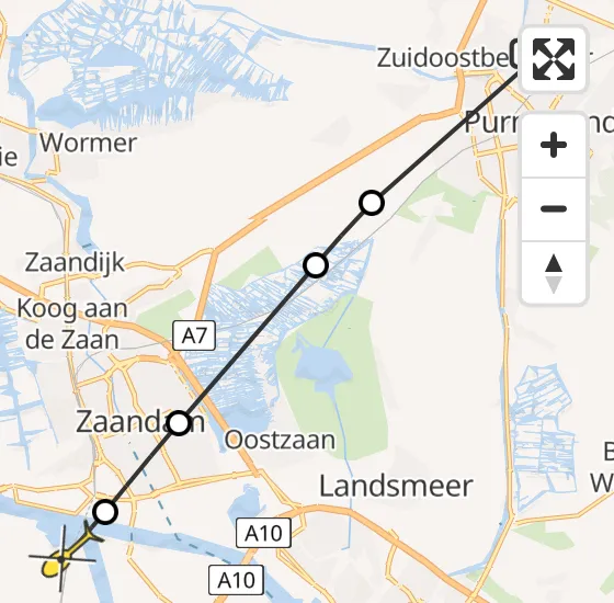 Vlucht Traumahelikopter PH-LLN van Purmerend naar Amsterdam Heliport op zondag 15 september 2024 18:26