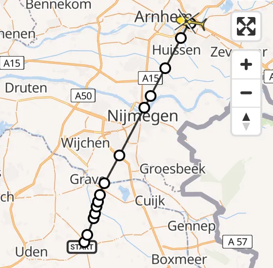 Vlucht Traumahelikopter PH-DOC van Odiliapeel naar Arnhem op zondag 15 september 2024 19:53