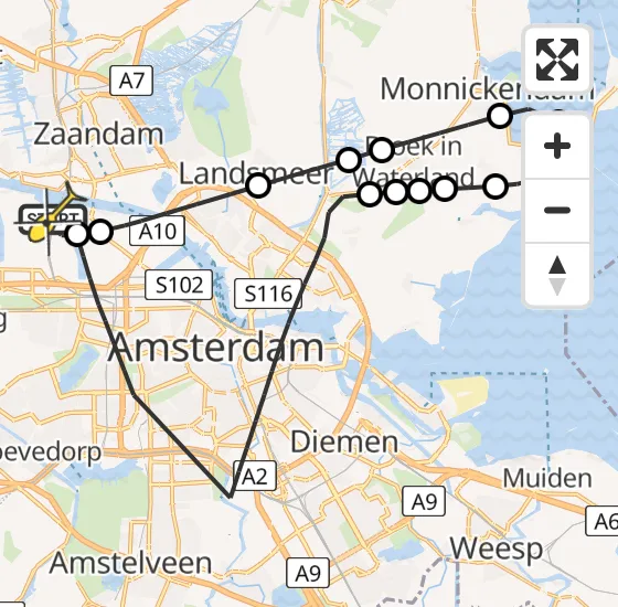 Vlucht Traumahelikopter PH-LLN van Amsterdam Heliport naar Amsterdam Heliport op zondag 15 september 2024 20:13