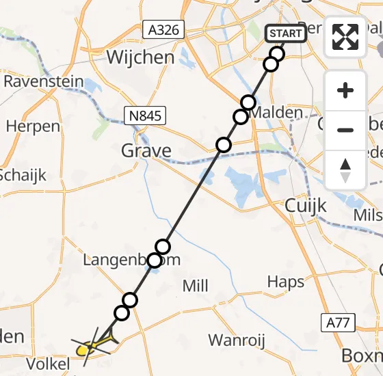 Vlucht Traumahelikopter PH-DOC van Radboud Universitair Medisch Centrum naar Vliegbasis Volkel op zondag 15 september 2024 20:47