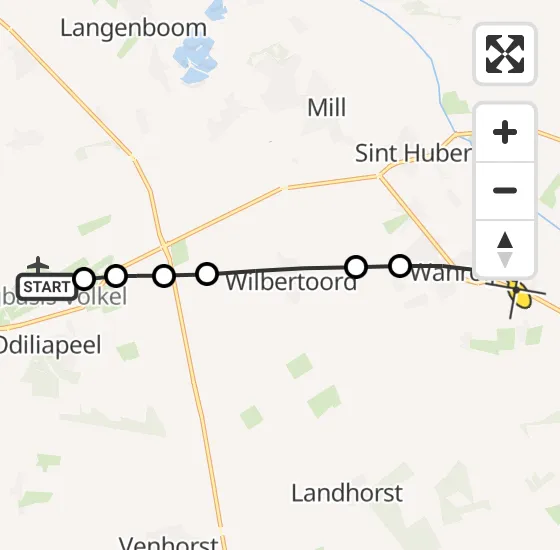 Vlucht Traumahelikopter PH-DOC van Vliegbasis Volkel naar Wanroij op zondag 15 september 2024 23:06