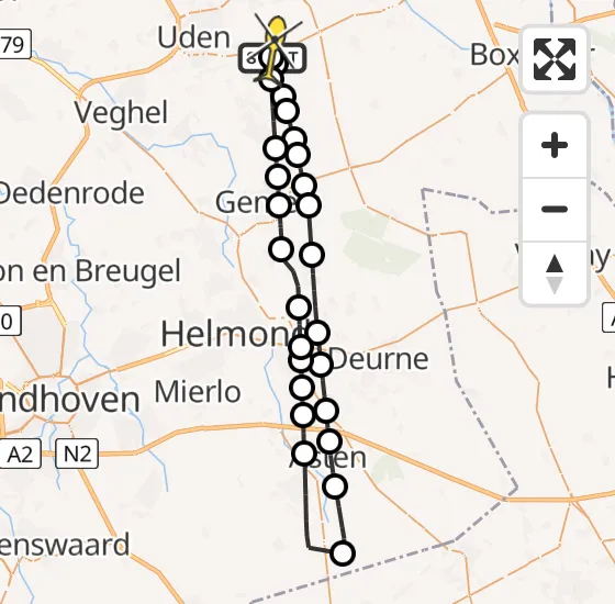 Vlucht Traumahelikopter PH-DOC van Vliegbasis Volkel naar Vliegbasis Volkel op maandag 16 september 2024 10:59