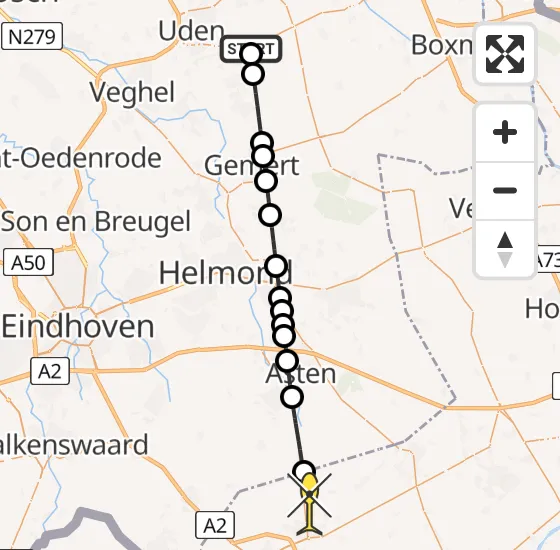 Vlucht Traumahelikopter PH-DOC van Vliegbasis Volkel naar Nederweert op maandag 16 september 2024 11:30