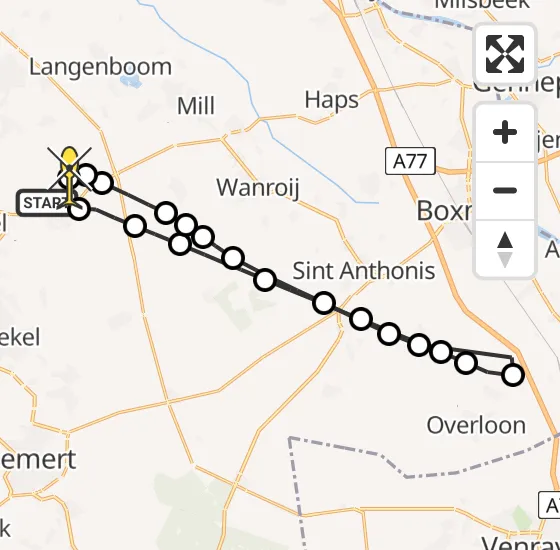 Vlucht Traumahelikopter PH-DOC van Vliegbasis Volkel naar Vliegbasis Volkel op maandag 16 september 2024 13:11