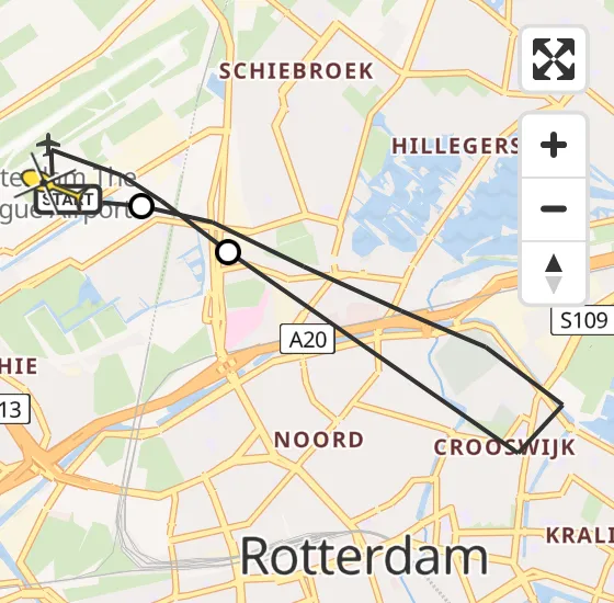 Vlucht Traumahelikopter PH-MAA van Rotterdam The Hague Airport naar Rotterdam The Hague Airport op maandag 16 september 2024 20:01