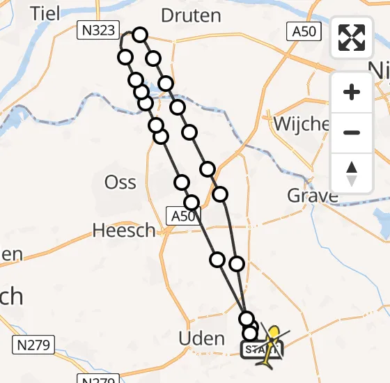 Vlucht Traumahelikopter PH-DOC van Vliegbasis Volkel naar Vliegbasis Volkel op dinsdag 17 september 2024 2:11