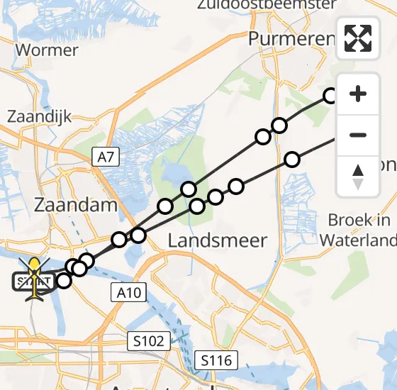 Vlucht Traumahelikopter PH-LLN van Amsterdam Heliport naar Amsterdam Heliport op dinsdag 17 september 2024 5:52