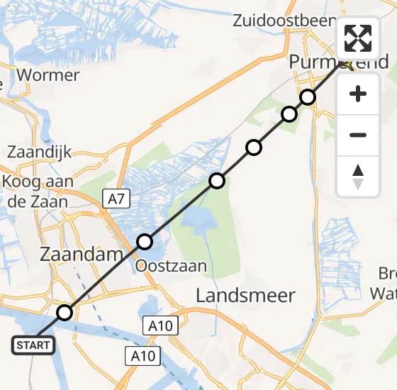 Vlucht Traumahelikopter PH-LLN van Amsterdam Heliport naar Purmerend op dinsdag 17 september 2024 9:06