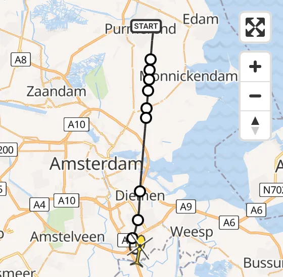 Vlucht Traumahelikopter PH-LLN van Purmerend naar Academisch Medisch Centrum (AMC) op dinsdag 17 september 2024 9:56