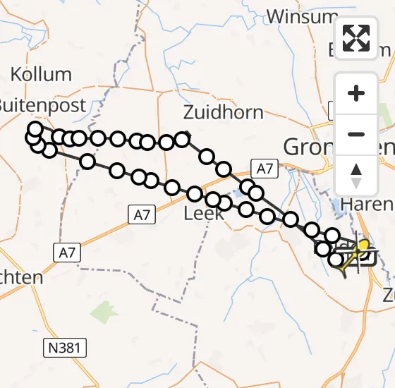 Vlucht Traumahelikopter PH-TTR van Groningen Airport Eelde naar Groningen Airport Eelde op dinsdag 17 september 2024 11:05