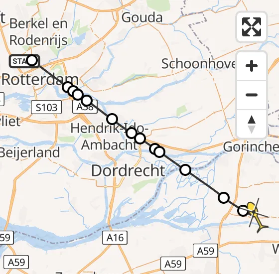 Vlucht Traumahelikopter PH-MAA van Rotterdam The Hague Airport naar Dussen op dinsdag 17 september 2024 12:04