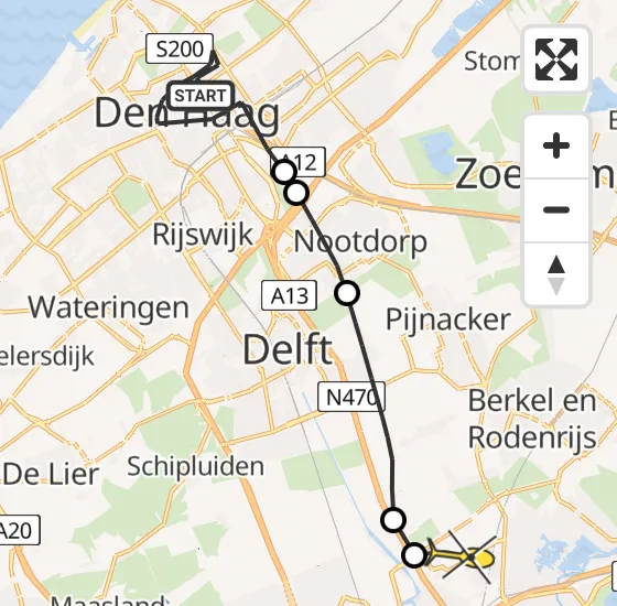 Vlucht Politiehelikopter PH-PXE van Den Haag naar Rotterdam The Hague Airport op dinsdag 17 september 2024 12:24