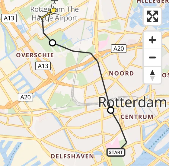 Vlucht Traumahelikopter PH-MAA van Erasmus MC naar Rotterdam The Hague Airport op dinsdag 17 september 2024 15:24