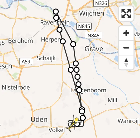 Vlucht Traumahelikopter PH-DOC van Vliegbasis Volkel naar Vliegbasis Volkel op dinsdag 17 september 2024 16:56