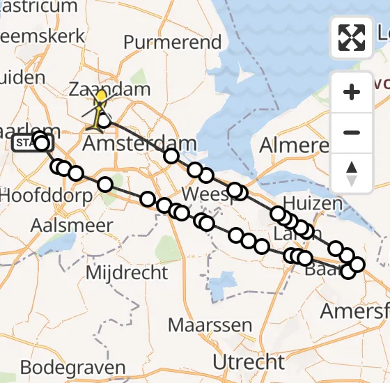 Vlucht Traumahelikopter PH-LLN van Haarlem naar Amsterdam Heliport op dinsdag 17 september 2024 18:10