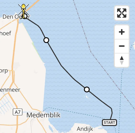 Vlucht Kustwachthelikopter PH-SAR van Enkhuizen naar Den Oever op dinsdag 17 september 2024 21:02