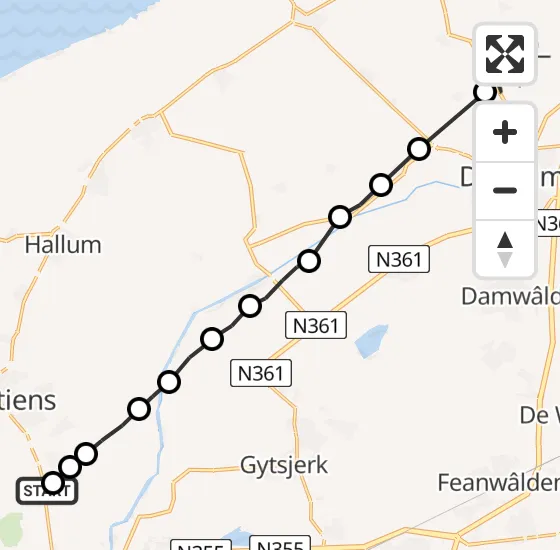 Vlucht Ambulancehelikopter PH-OOP van Vliegbasis Leeuwarden naar Hantumeruitburen op woensdag 18 september 2024 9:04