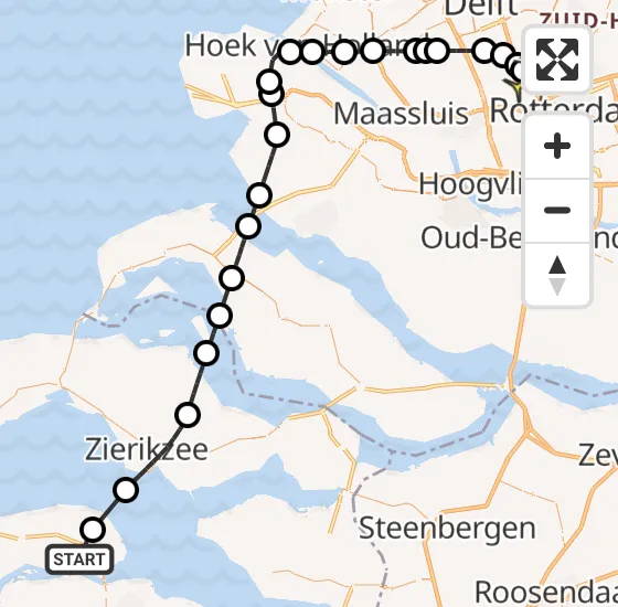 Vlucht Kustwachthelikopter PH-NCG van Kortgene naar Rotterdam The Hague Airport op woensdag 18 september 2024 9:16