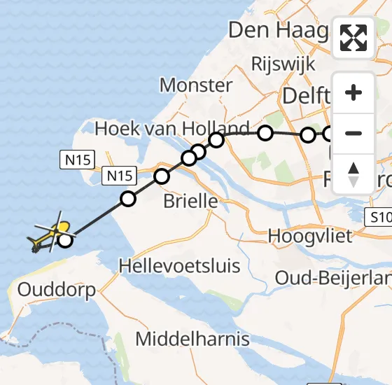 Vlucht Kustwachthelikopter PH-NCG van Rotterdam The Hague Airport naar  op woensdag 18 september 2024 9:38